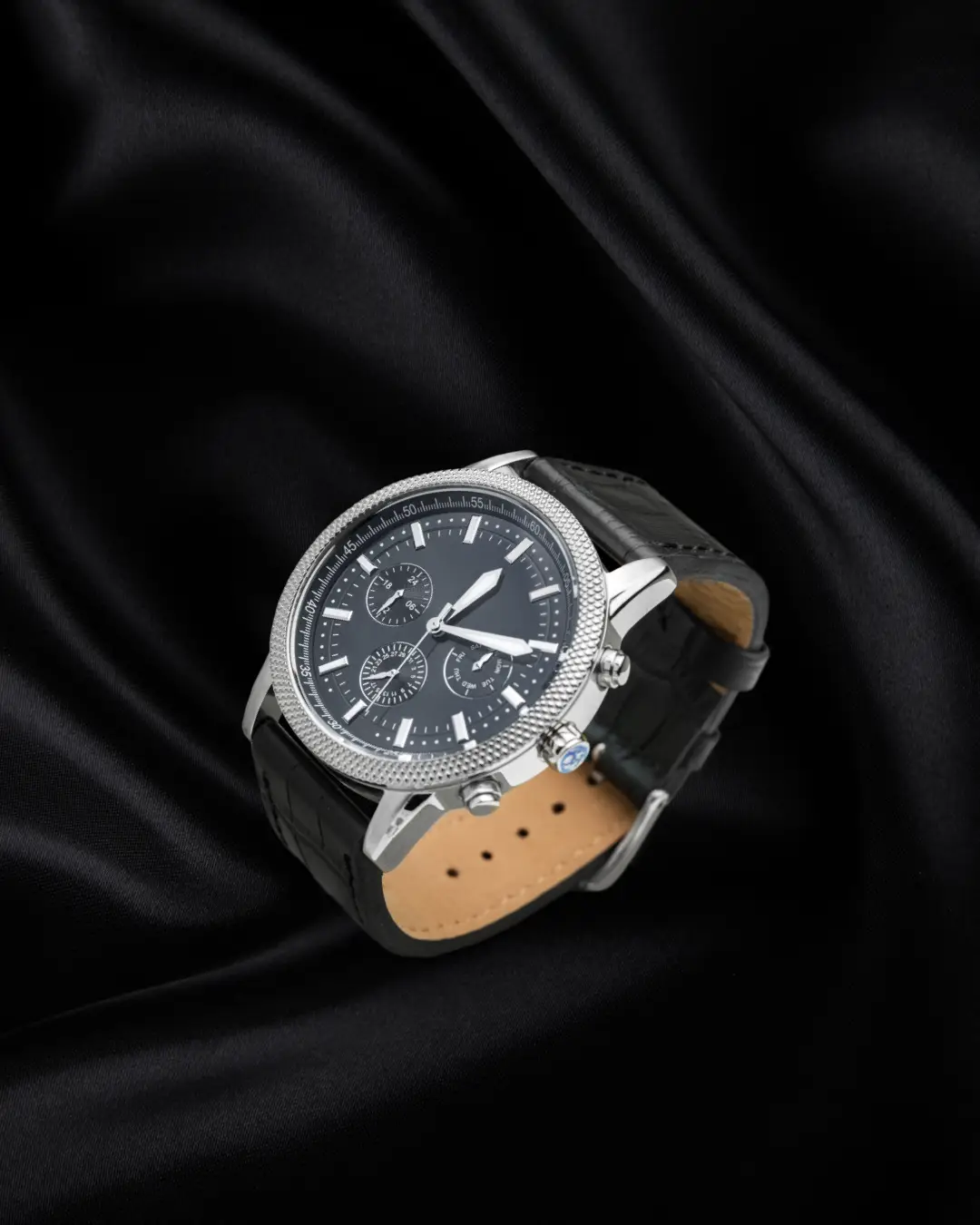 CrownTime Classic Leather Chronograph
